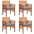 thumbnail image 4 of vidaXL 5 Piece Patio Dining Set with Cushions Solid Acacia Wood, 4 of 6