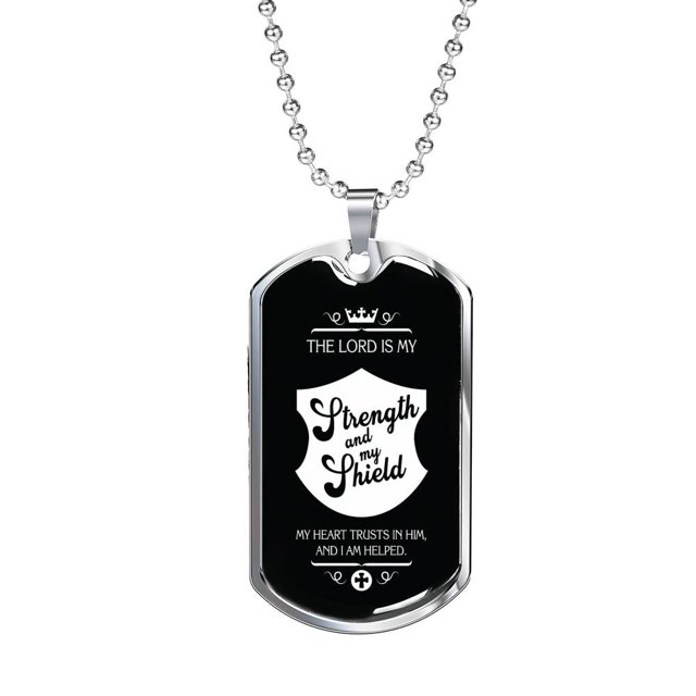Christian Firefighter My Strength Dog Tag Stainless Steel or 18k Gold