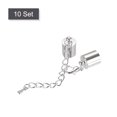 thumbnail image 3 of Unique Bargains 10Sets 10mm Leather Cord End Caps with Lobster Clasps & Extender Chain for DIY, Rhodium Tone, 3 of 7