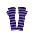 thumbnail image 2 of Gravity Threads Long 11 Pouces Chauffe-Bras en Tricot Gants Sans Doigts Chauds, Violet/noir, 2 of 2