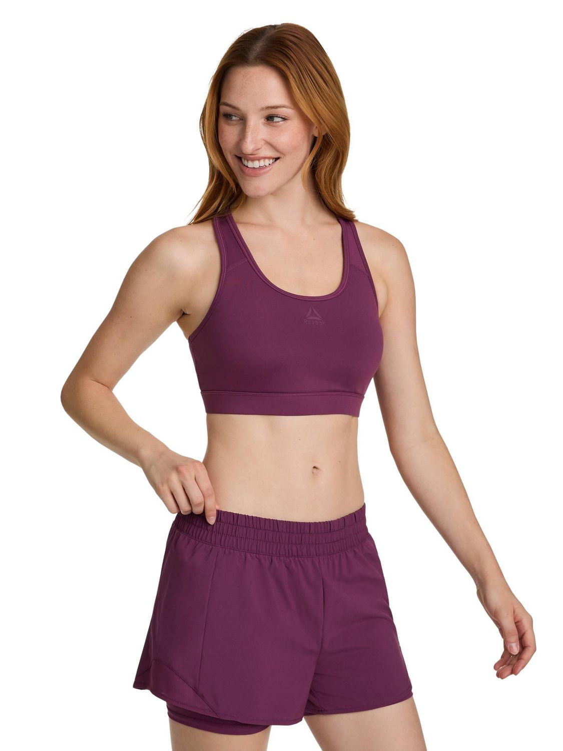 Reebok Women's Stronger Sports Bra with Mesh Panel and Removable Cups