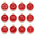 thumbnail image 1 of 12 Constellations Round Shape Charm Pendants for DIY Bracelets Necklace Making Supplies - Red, 1 of 5