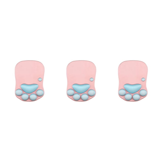 relayinert Stylish Cat Paw Gaming Mouse Mat Wrist Protection Non-slide Base Safe Cute DS-011 pink blue 3Set