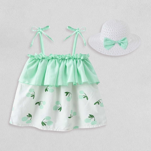 Robes pour Tout-Petites Fille Robe Mignonne Dessin Animé Robe d'Anniversaire pour Filles Robe Chic pour Filles Vêtements d'Été 2-3 Ans