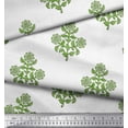 thumbnail image 2 of Soimoi Green polyester Crepe Fabric Leaves & Floral Block Decor Fabric Printed Yard 42 Inch Wide, 2 of 4