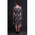 thumbnail image 4 of Bimba Blue Bird Print Flutter Sleeve Womens Party Tunic Cold Shoulder Midi Dress - X-Small, 4 of 6