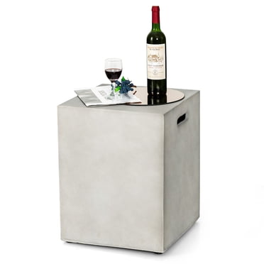 Gymax Cache-Réservoir de Propane Dissimulé pour Table pour Réservoir de Propane Standard de 20 Lb Gris