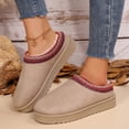 thumbnail image 3 of Dosaele Women‘s Platform Slippers Mini Boots Braid Slippers With Plush Fleece Lining Fuzzy Slippers For Women Slip On Clogs, 3 of 7
