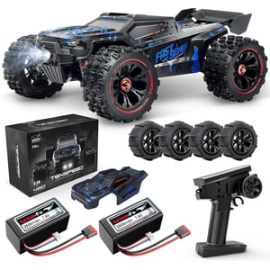 1/14 Échelle RC Voitures pour adultes, 60+ KM/H Haute vitesse RC Truggy, 4X4 Camion de télécommande hors route, voiture électrique étanche avec 2S Batterie, tout terrain RC Véhicule pour Snow, Sable