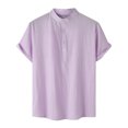thumbnail image 1 of Birdeem Chemise Décontractée Homme à Manches Courtes avec Boutons, Col Montant, pour la Plage, 1 of 9