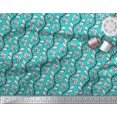 thumbnail image 2 of Soimoi Poly Georgette Fabric Leaves & Floral Block Printed Fabric 1 Yard 42 Inch Wide, 2 of 3