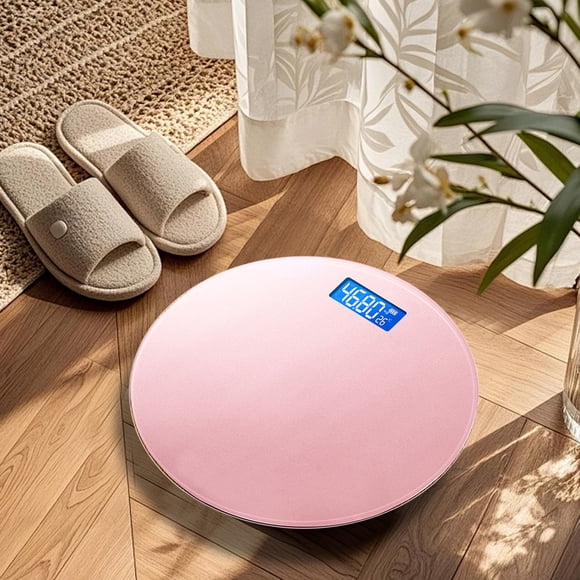 Glass Body Bathroom Scale | Digital Weight Scale with Temperature Measurement & USB Charging | Supports up to 180kg/400lb for Home Use | Accurate Body Weight & Room Temp Monitor