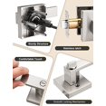 thumbnail image 3 of Poignée de Porte en Nickel Brossé pour Intimité Intérieure Serrure de Porte pour Lit et Salle de Bain avec Rose Carrée Serrure de Porte Moderne Sans Clé Poignée Réversible pour Gauche et Droite, 3 of 8