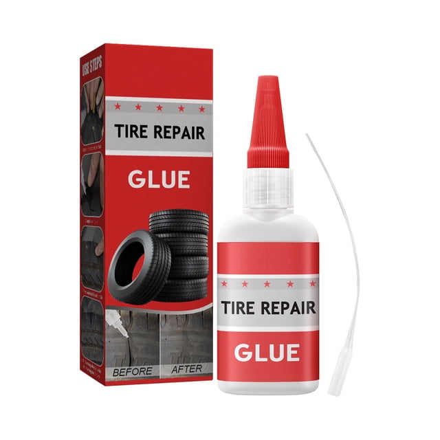 Colle Adhésive pour Réparation de Pneus, Ciment en Caoutchouc 50 ml pour Fissures et Rayures, Imperméable et Résistante à la Température