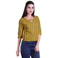 thumbnail image 2 of Moomaya Printed Keyhole Neck Ring Top Casual 3/4th Sleeve Tees Tank Tunic Top, 2 of 5