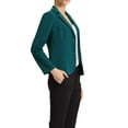thumbnail image 4 of INSPIRE CHIC Blazer de Travail pour Femme Col à Revers Veste à Manches Longues Blazer de Complet Bleu Paon TP, 4 of 6