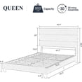 thumbnail image 2 of Allewie Queen Size Platform Bed Frame with Fabric Upholstered Headboard, Dark Grey, 2 of 7