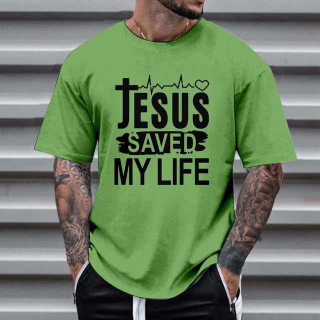 T-shirts pour Hommes Manfinity LEGND Slogan Graphique Décontracté T-Shirt à Manches Courtes pour Usage Quotidien