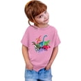 thumbnail image 2 of PMVFHDE Hauts Garçons Garçon et Fille Mode Décontractée Imprimé Col Rond Ample T-Shirt à Manches Courtes Haut Rose,6-7 Ans, 2 of 3