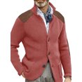 thumbnail image 1 of MAWCLOS Mens Cardigan Sweater Long Sleeve Jacket Button Down Coat Knitted Winter Warm Open Front Outwear Pink M, 1 of 2