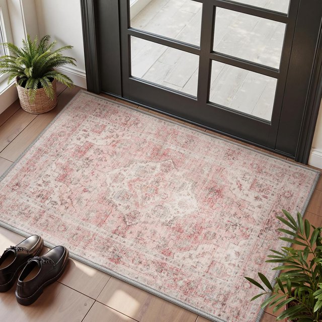 -Runner Rug X Rugs for Living Room- Machine Washable Rug-Soft Living Room Rug-Vintage Non Slip Carpet-Rugs for Bedrooms Dining Office