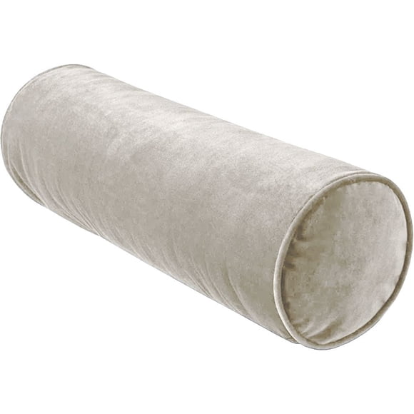 Chenille Bolster Pillow - Taupe. 20 x 7