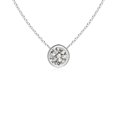 thumbnail image 1 of Angara Collier en Diamant Naturel - Collier Solitaire en Diamant Rond Serti Clos en Platine pour Femmes, 1 of 10