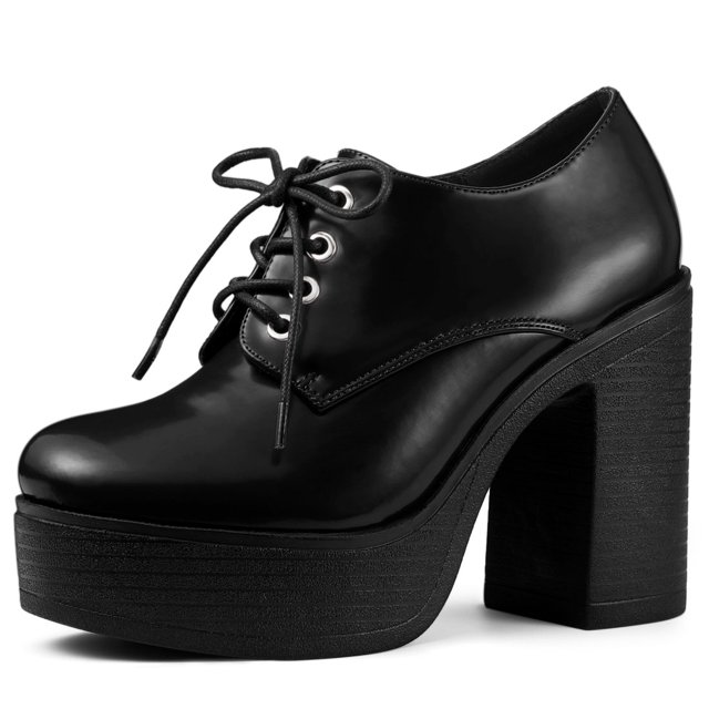 Unique Bargains Bottines à Plateforme à Talon Bloc Haut pour Femmes