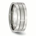 thumbnail image 4 of Acier Inoxydable Rainuré 8mm Satiné et Poli Bague 9 Taille, 4 of 6