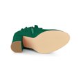 thumbnail image 3 of Unique Bargains Women's Ruffle Block High Heels Ankle Boots Emerald Green (Size 6), 3 of 8
