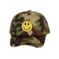 thumbnail image 1 of Gravity Threads Smile Face Embroidery Adjustable Trucker Hat - Camo, 1 of 2