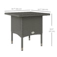 thumbnail image 3 of Outsunny Rattan End Table with Full Woven Top, Outdoor Coffee Table, Grey, 3 of 10