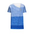 thumbnail image 4 of FAIWAD Women Summer Tops Short Sleeve Irregular V Neck Button T-Shirts Geometric Color Block Print Tees Blouses, 4 of 5