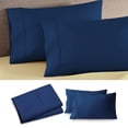 thumbnail image 2 of yulier 2Pcs Microfiber Queen Pillow Cases, Solid Color Super Soft Skin-friendly Cozy Pillowcases with Envelope Closure, Wrinkle, Fade and Stain Resistant Pillow Covers, 20x36, Navy, 2 of 5