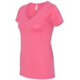thumbnail image 3 of Next Level Womens Ideal V, XS, Hot Pink, 3 of 4