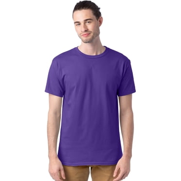 Hanes T-Shirts à Col Ras du Cou ComfortSoft pour Hommes, Lot de 4, S, Violet