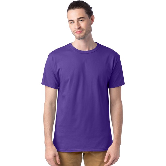 Hanes T-Shirts à Col Ras du Cou ComfortSoft pour Hommes, Lot de 4, S, Violet