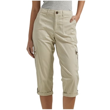 Kaemgyyd Pantalon Capri pour Femmes Décontracté Taille Haute à Boutons Pantalon Cargo Léger à Revers Randonnée Plein Air Pantalon Court avec Poches