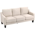 thumbnail image 1 of HOMCOM 3 Seater Sofa, Linen Fabric Couch with Pocket Spring, Beige, 1 of 10