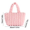 thumbnail image 3 of Women Handbag Pleated Grocery Shoulder Purse Creative Cloud Ladies Bag (White), 3 of 10