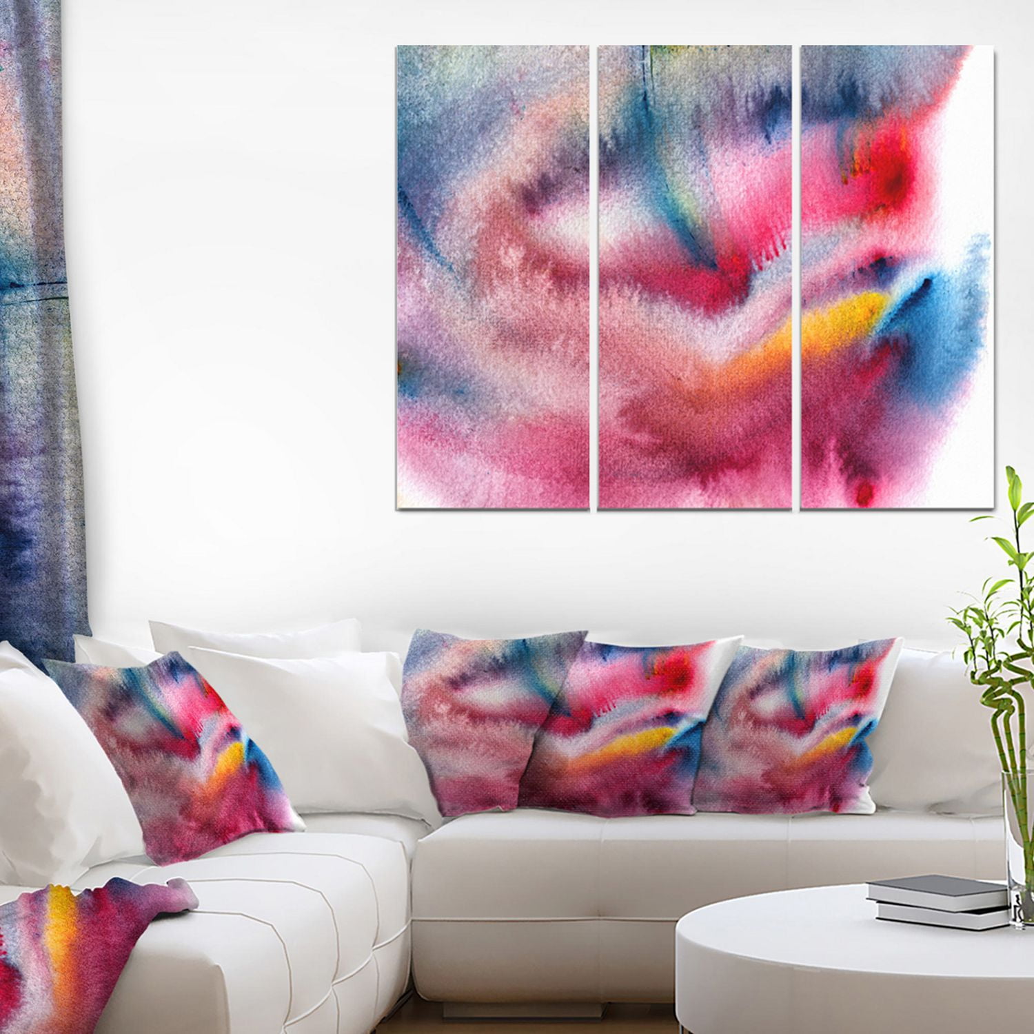 Design Art Bleu Et Rouge Tache Abstraite Art Sur Toile