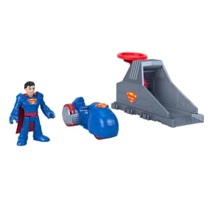 Imaginext DC Super Friends Launcher Set with 3-inch Superman Action Figure, Toy Vehicle & Housing Unit