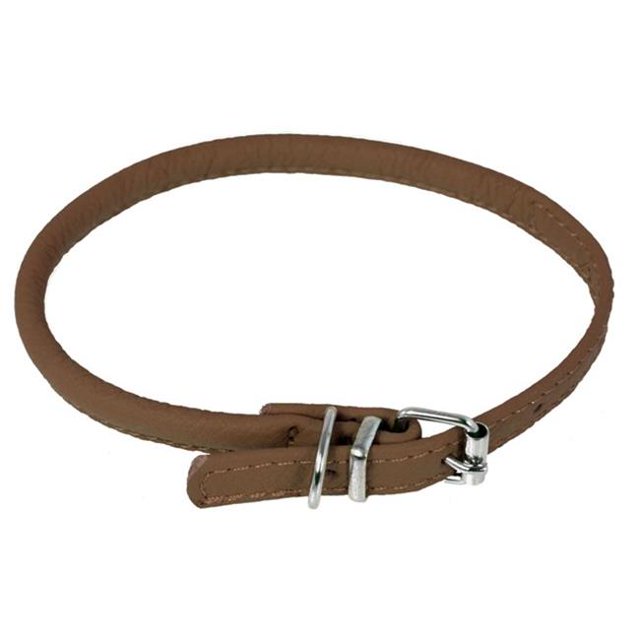 Dogline L1001-6 Collier Rond en Cuir 8-10 L x 0,25 Po L, Brun