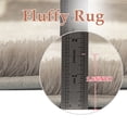 thumbnail image 4 of BERTHMEER 5'x7' Shag Area Rugs for Living Room Bedroom Kitchen Office Laundry Dorm Modern Checkered Contemporary Plush Soft Carpets Indoor Fuzzy Fluffy Washable Rugs, Gray White, 4 of 7