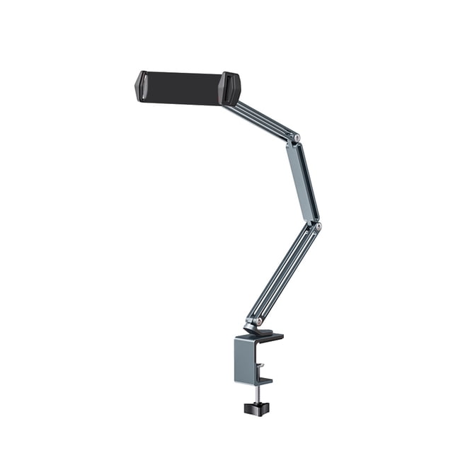 facefd Support de Téléphone Réglable en Alliage d'Aluminium Portable Réutilisable pour la Maison, Dortoir, Tablette, Support de Lit, Montage pour Tablettes, Cahier, Gris Argenté