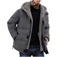 thumbnail image 2 of Men's Down Jacket, Windproof Skiing Winter Coat with Hooded Design, Insulated Polyester Outerwear for Cold Weather Protection, 2 of 8