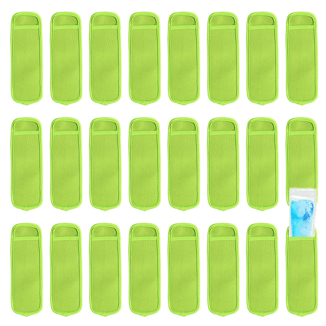 24 Pack Reusable Popsicle Bags Ice Pop Sleeves Antifreezing Sleeves