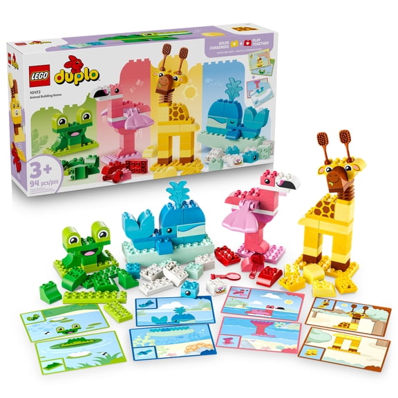 LEGO DUPLO Animal Building Game - Learning Toy for Toddlers, Boys & Girls, Ages 3+ - Educational Matching Toy for Fine Motor Skills - Gift for Birthdays - 10472