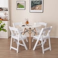 thumbnail image 2 of Costway 4 Pack Resin Folding Chairs with Padded Seat All-Weather Resin Frame Patio, 2 of 9