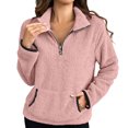 thumbnail image 1 of Timegard Half Zip Pullover for Women Cropped Long Sleeve Tops Sweatshirts Thumb Hole Fall Solid Color Tops, 1 of 6